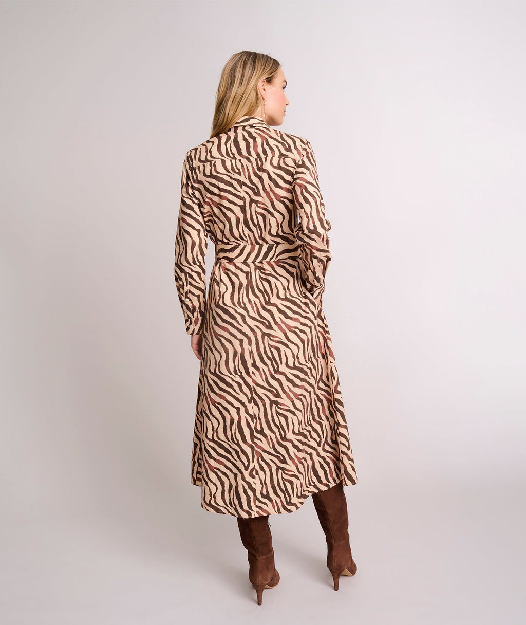 Stretch Cotton Safari Print Elise Shirt Dress