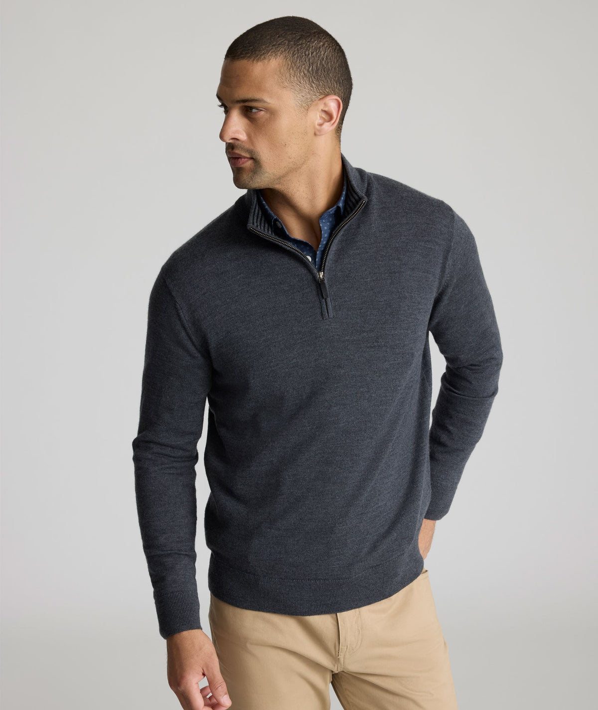 Merino Wool Quarter-Zip Sweater