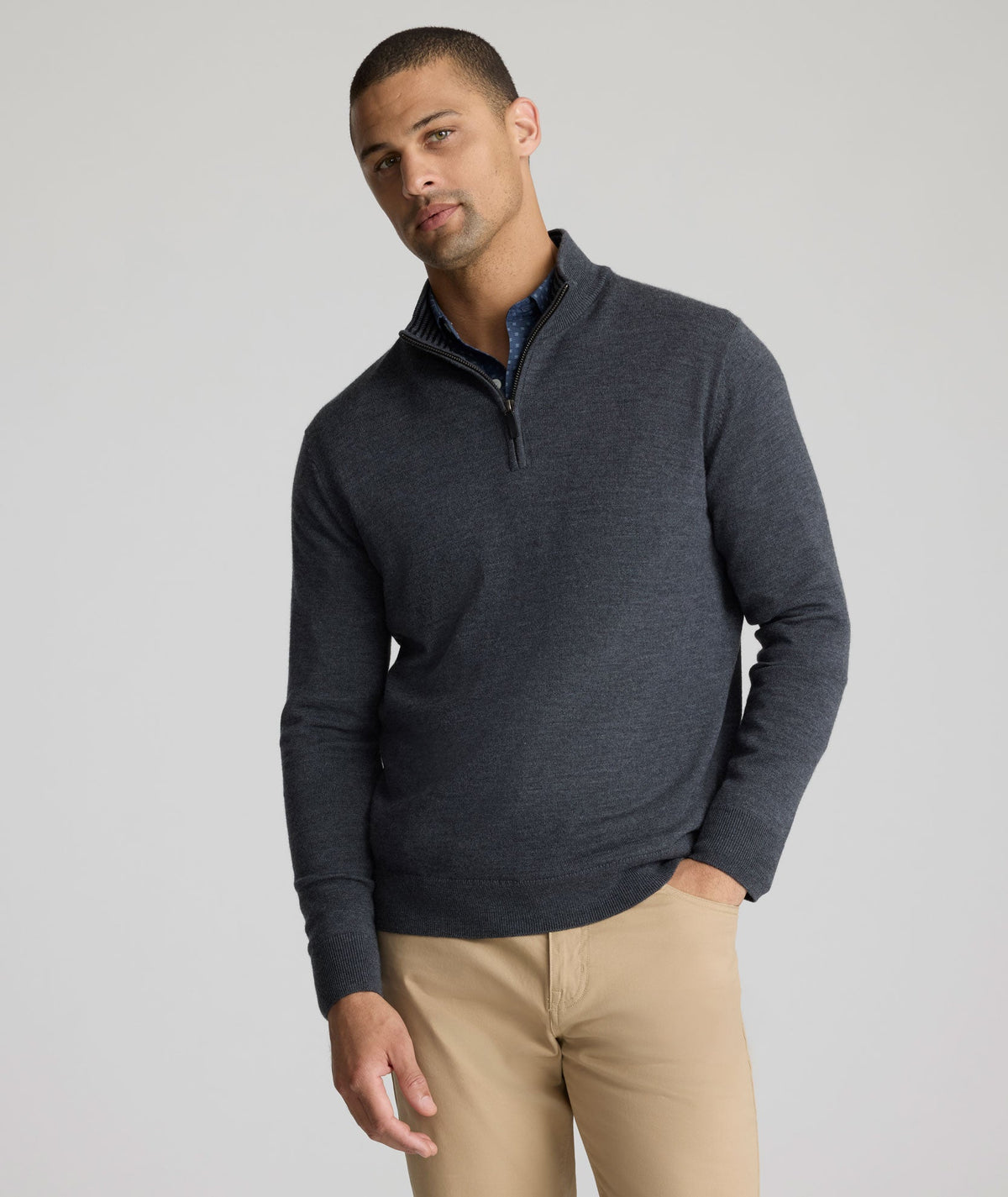 Merino Wool Quarter-Zip Sweater