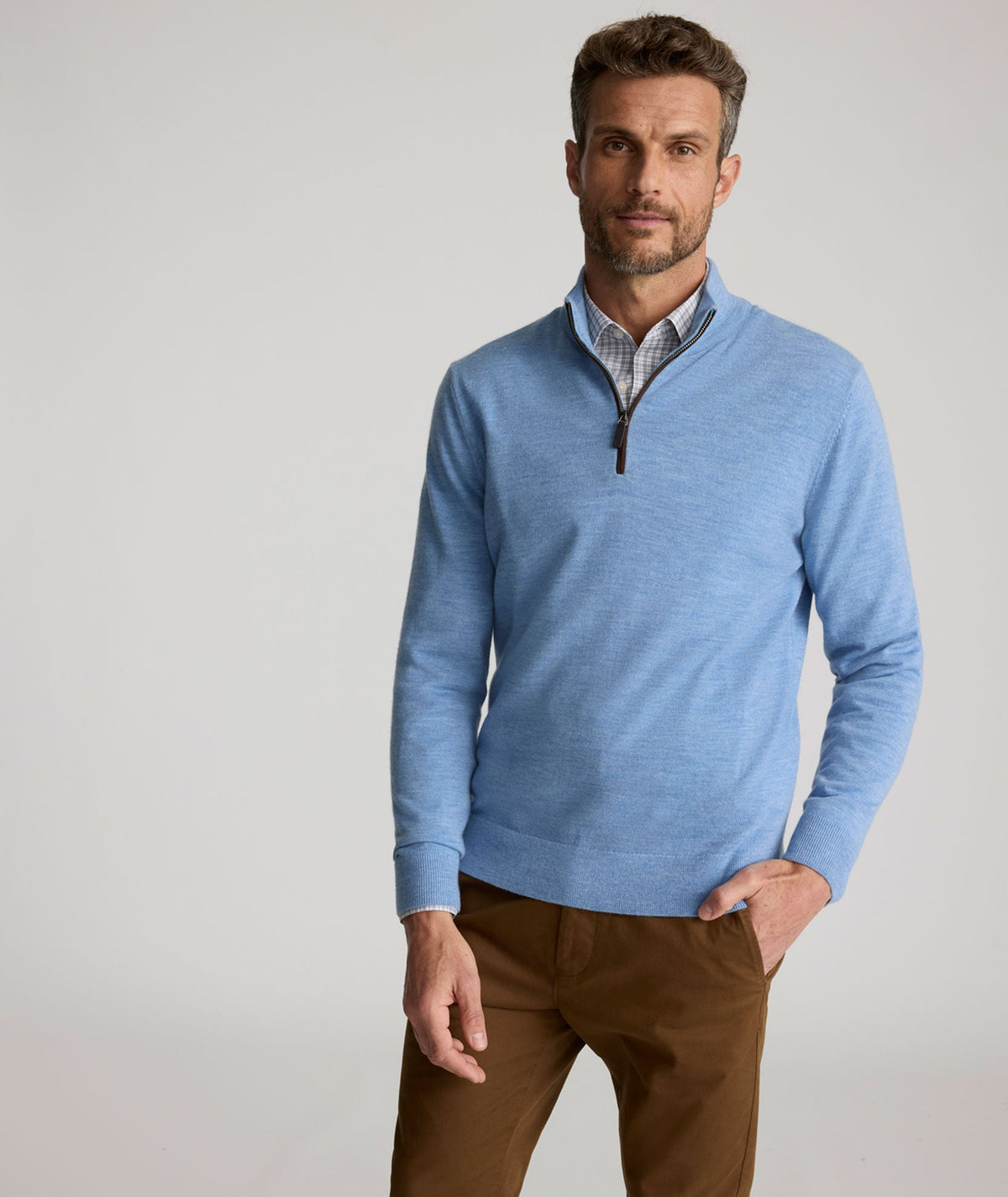 Merino Wool Quarter-Zip Sweater