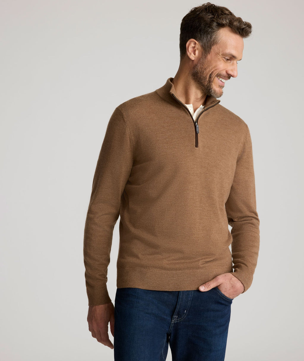 Merino Wool Quarter-Zip Sweater