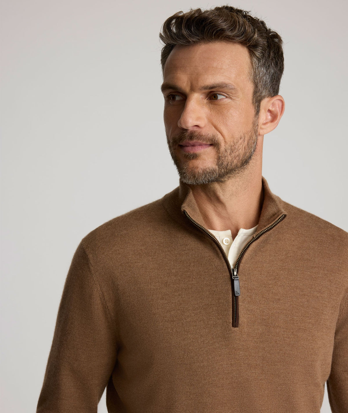 Merino Wool Quarter-Zip Sweater