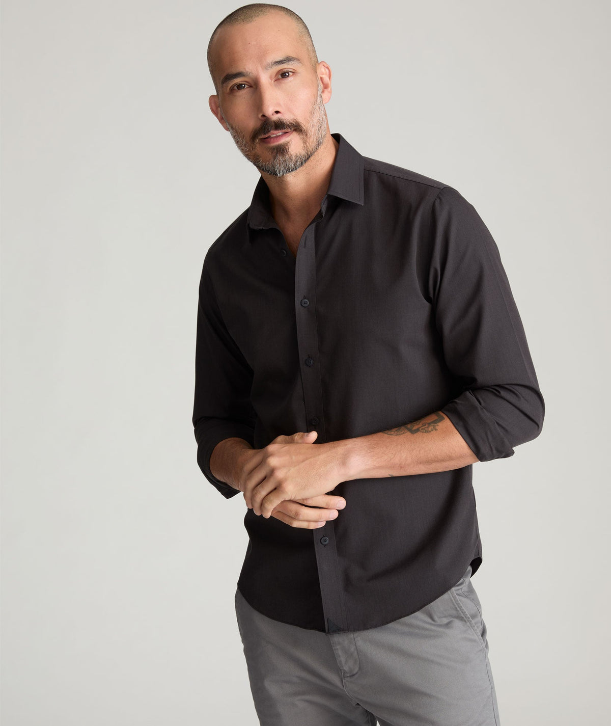 Wrinkle-Free Black Stone Shirt