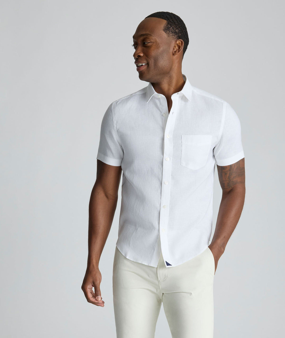 Wrinkle-Resistant Linen Short-Sleeve Cameron Shirt