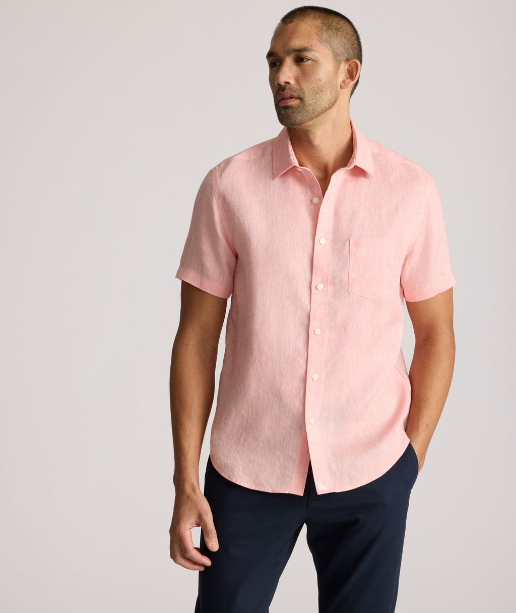 Wrinkle-Resistant Linen Short-Sleeve Cameron Shirt - FINAL SALE