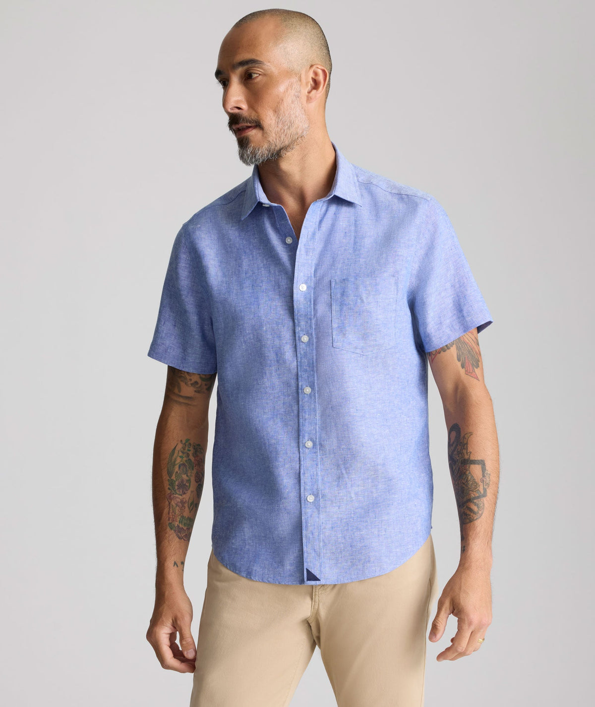 Wrinkle-Resistant Linen Short-Sleeve Cameron Shirt