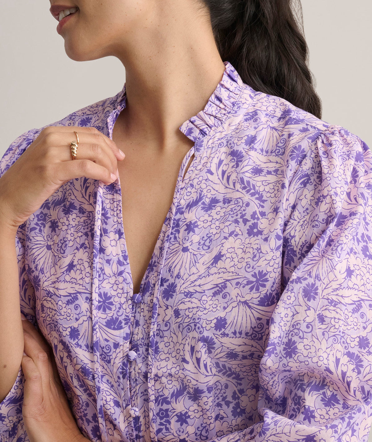 Cotton V-Neck Charlie Shirt