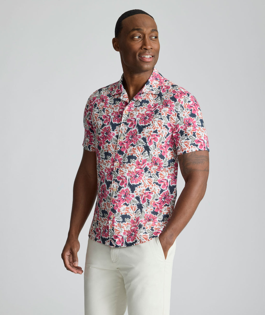 Linen Short-Sleeve Crossman Shirt