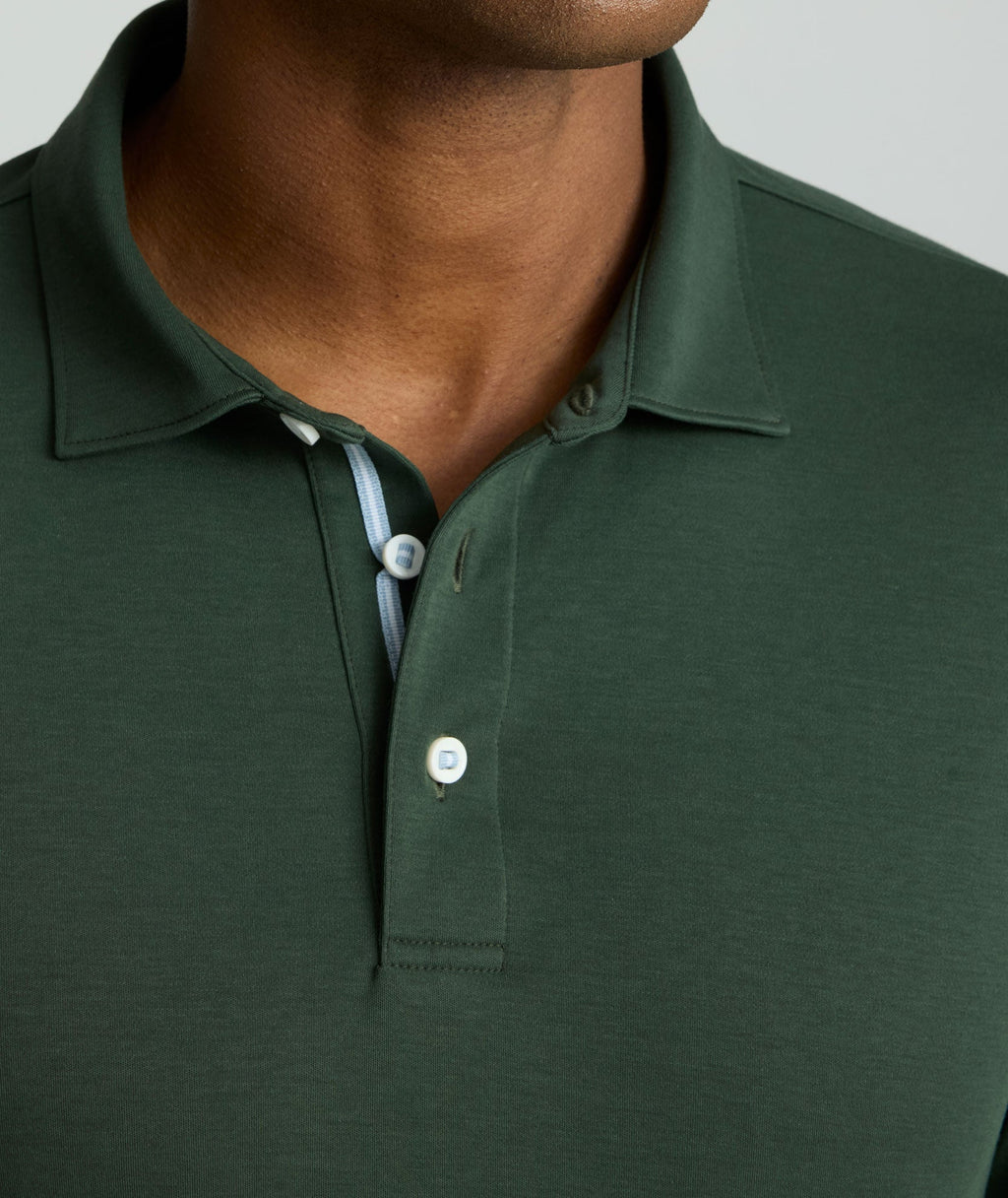 Wrinkle-Free Damaschino Long-Sleeve Polo - FINAL SALE