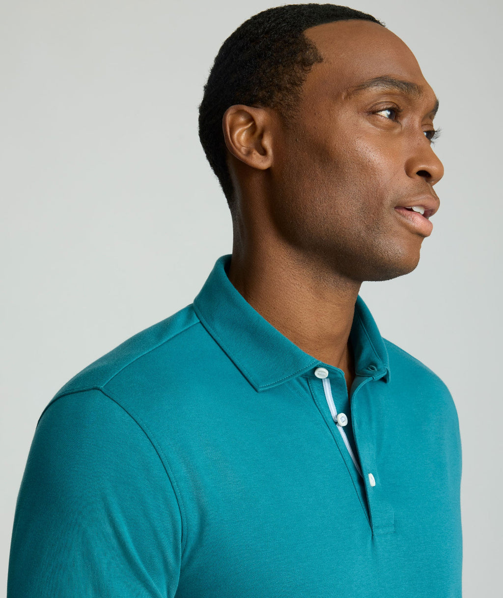 Wrinkle-Free Damaschino Long-Sleeve Polo - FINAL SALE