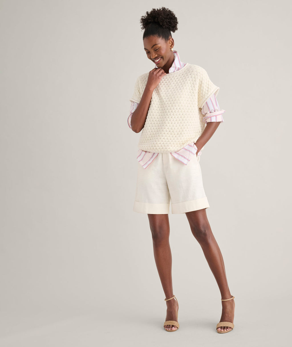 Cotton Cap Sleeve Emily Sweater
