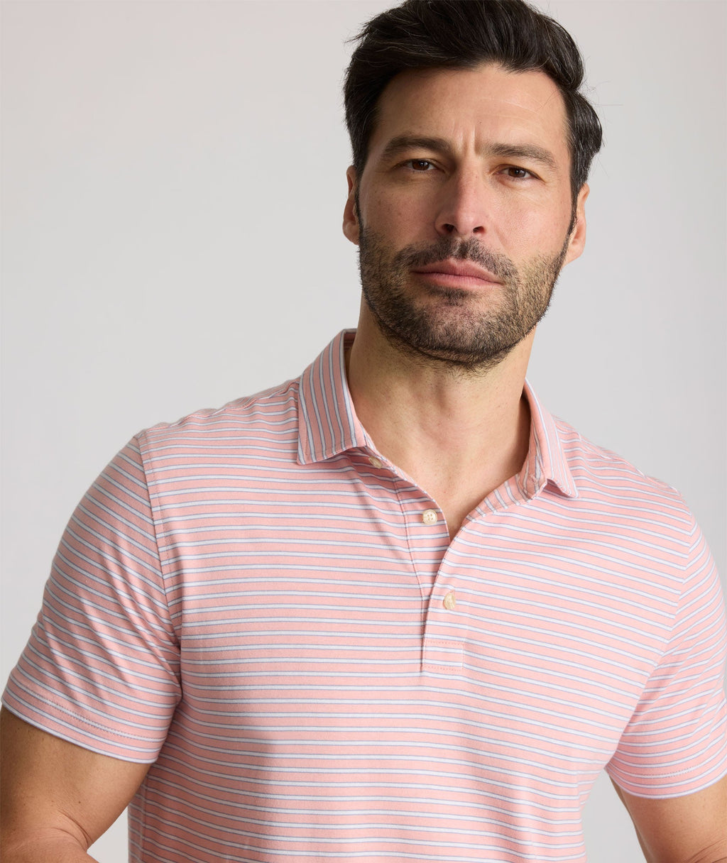 Striped Jersey Performance Polo - FINAL SALE