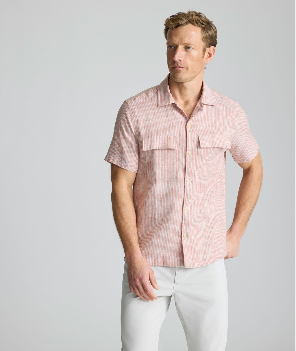 Wrinkle-Resistant Linen Short-Sleeve Finnegan Shirt