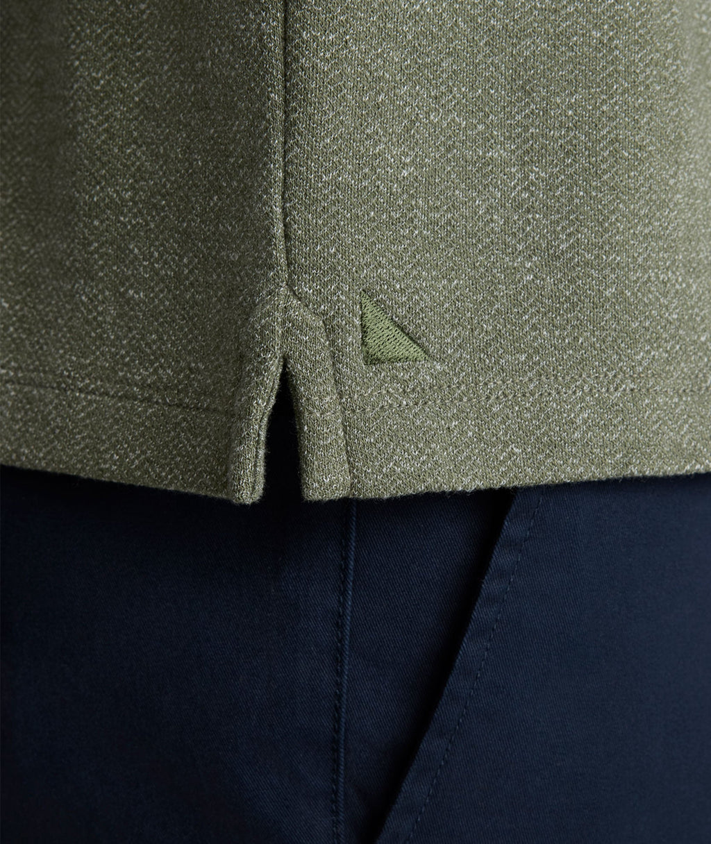 Stretch Cotton Herringbone Henley - FINAL SALE