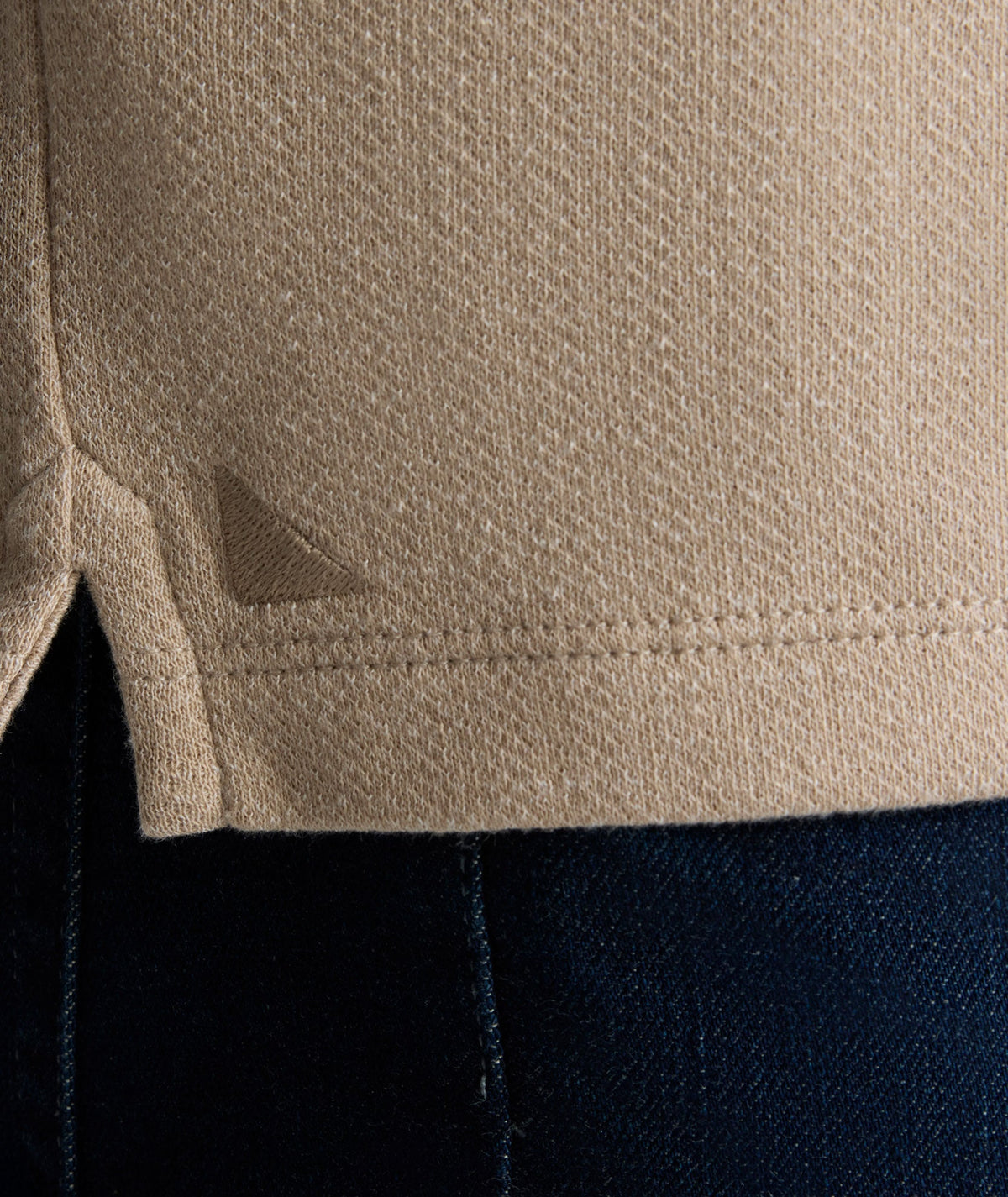 Stretch Cotton Herringbone Henley - FINAL SALE
