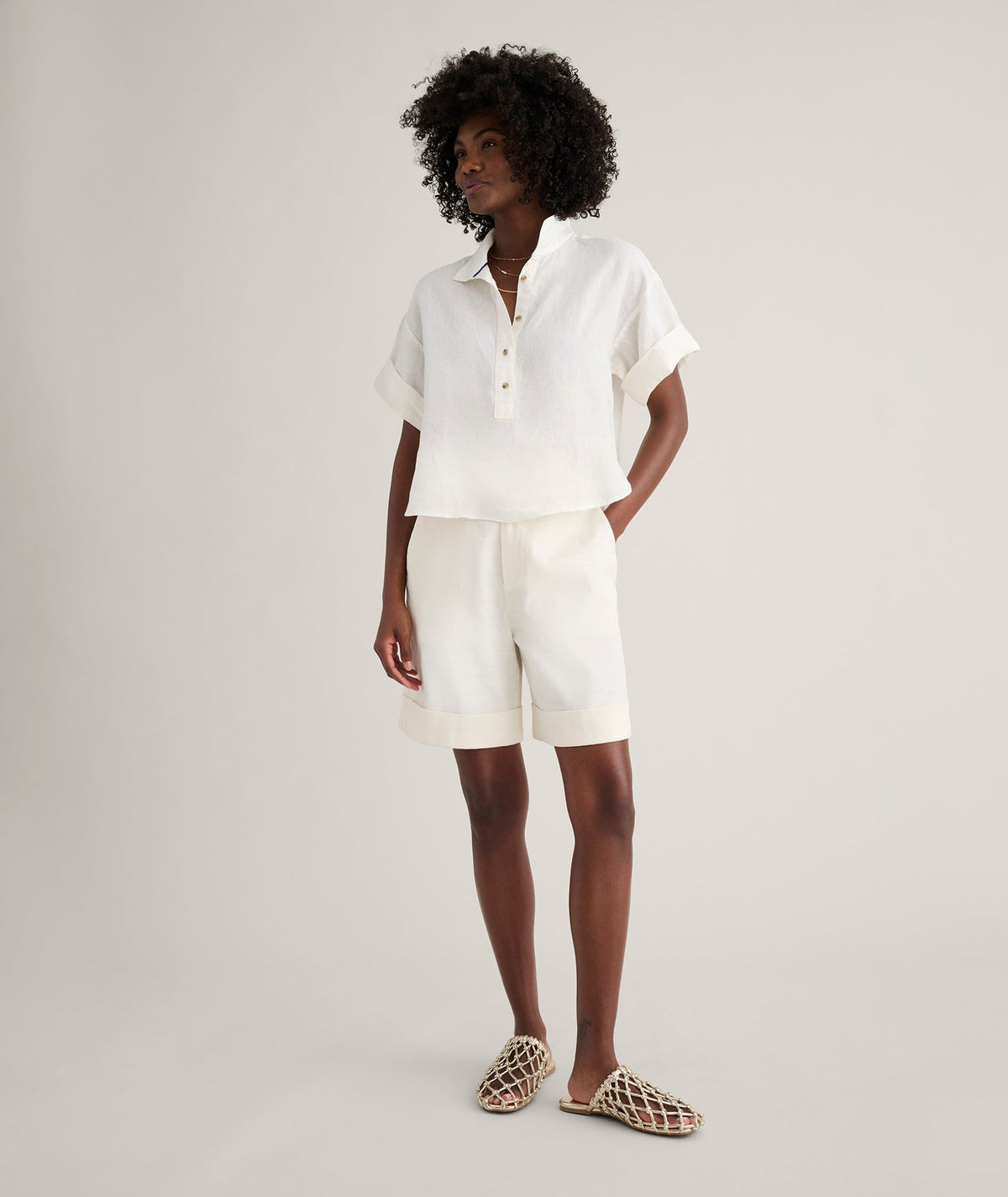 Linen Popover Untucked Ivy Shirt