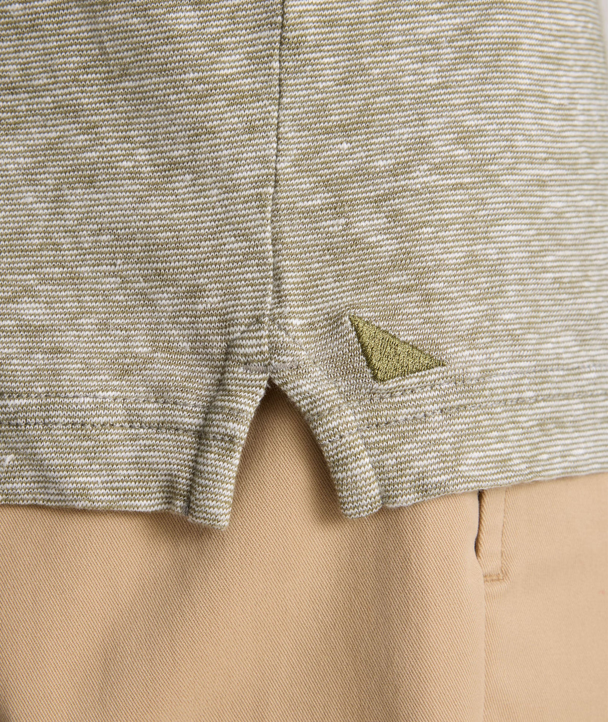 Cotton-Linen Johnny Collar Polo - FINAL SALE