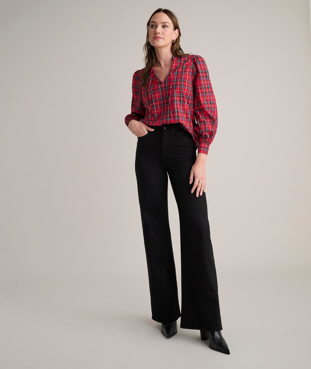 Stewart Plaid Popover Joy Shirt - FINAL SALE