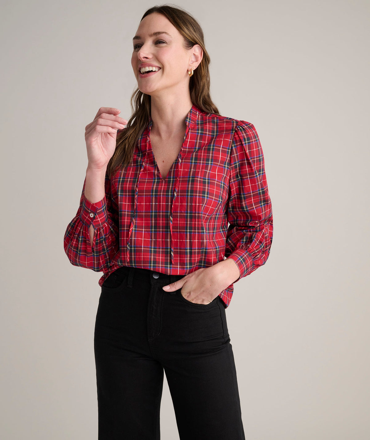 Stewart Plaid Popover Joy Shirt - FINAL SALE