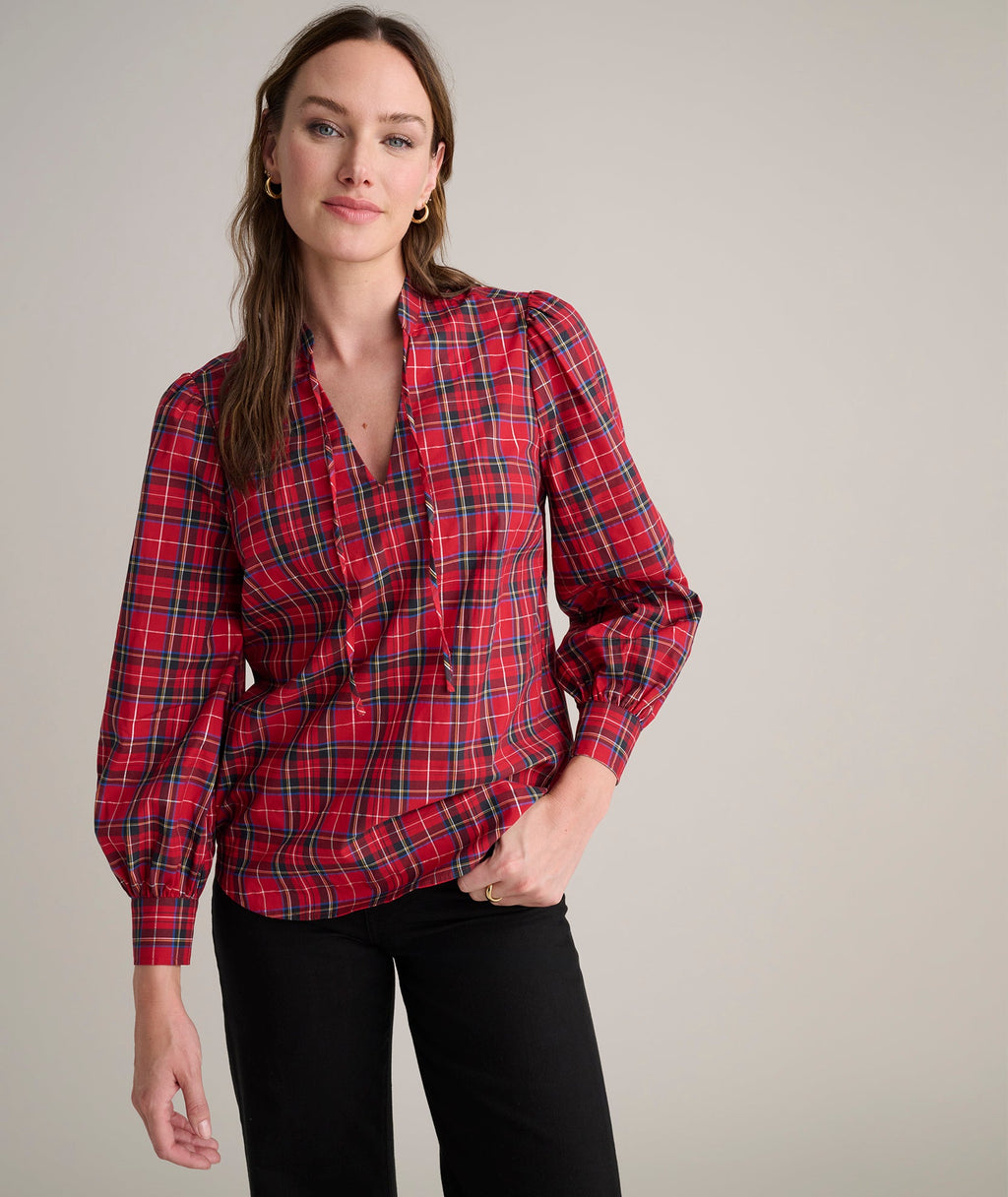 Stewart Plaid Popover Joy Shirt - FINAL SALE