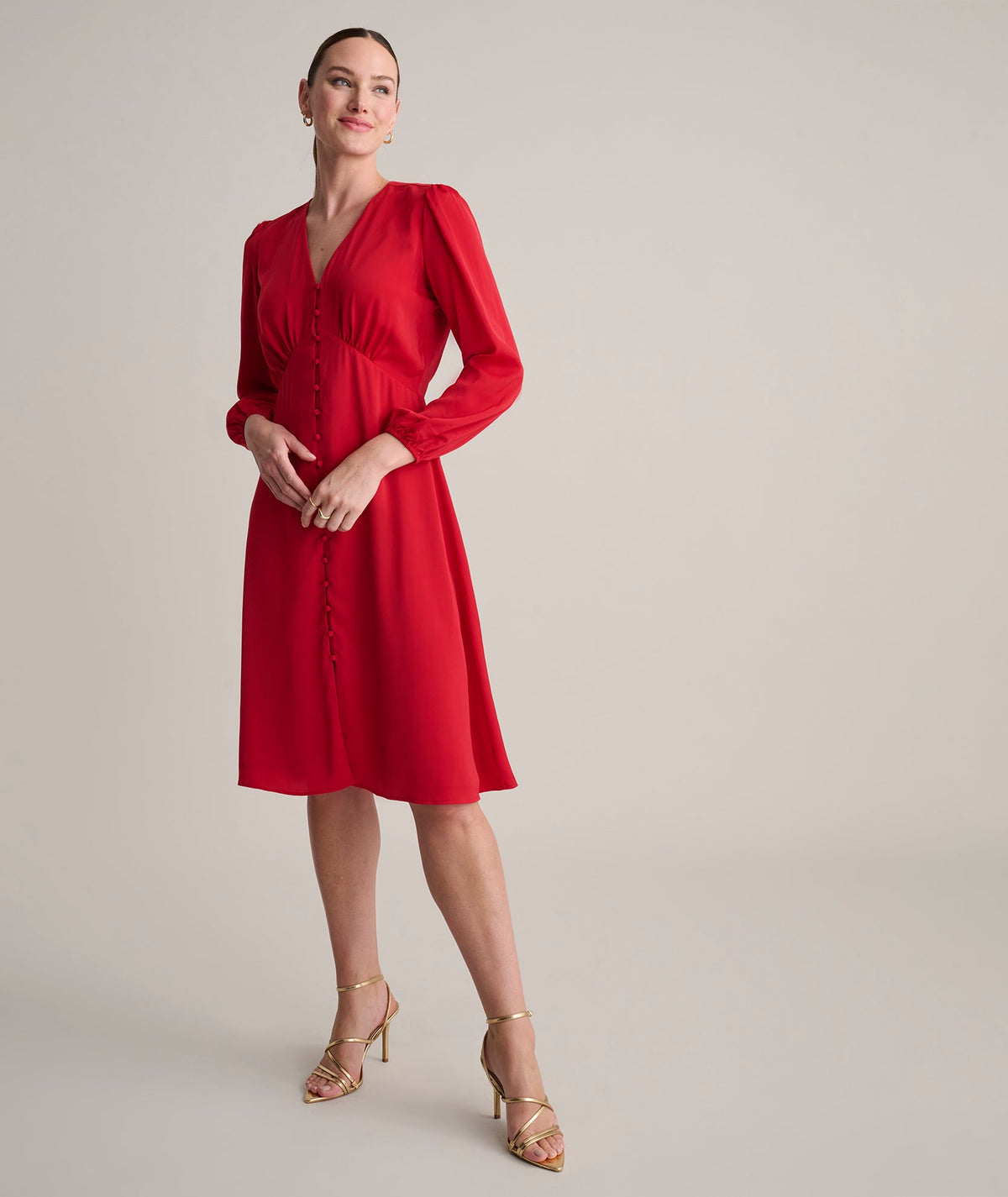 Satin V-Neck Malorie Dress