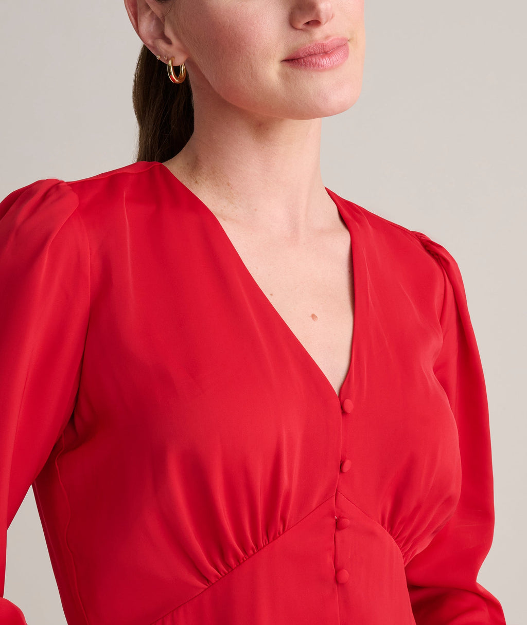 Satin V-Neck Malorie Dress