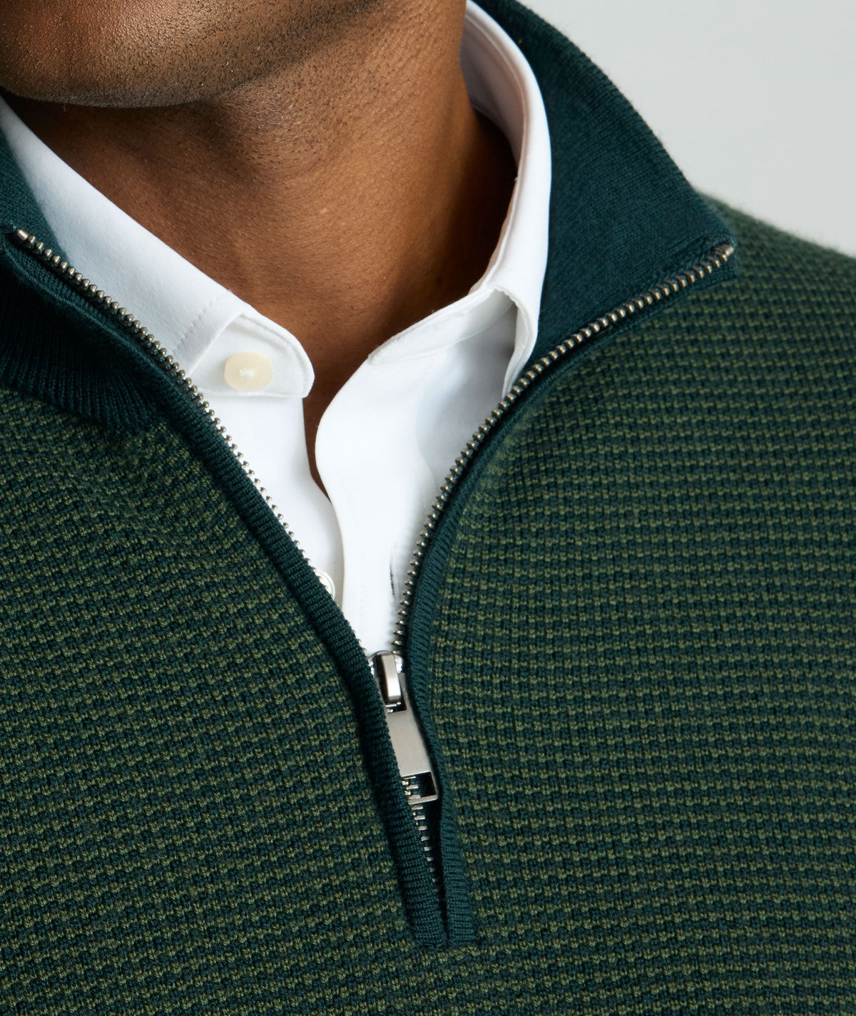 Textured Merino Wool Quarter-Zip Sweater - FINAL SALE