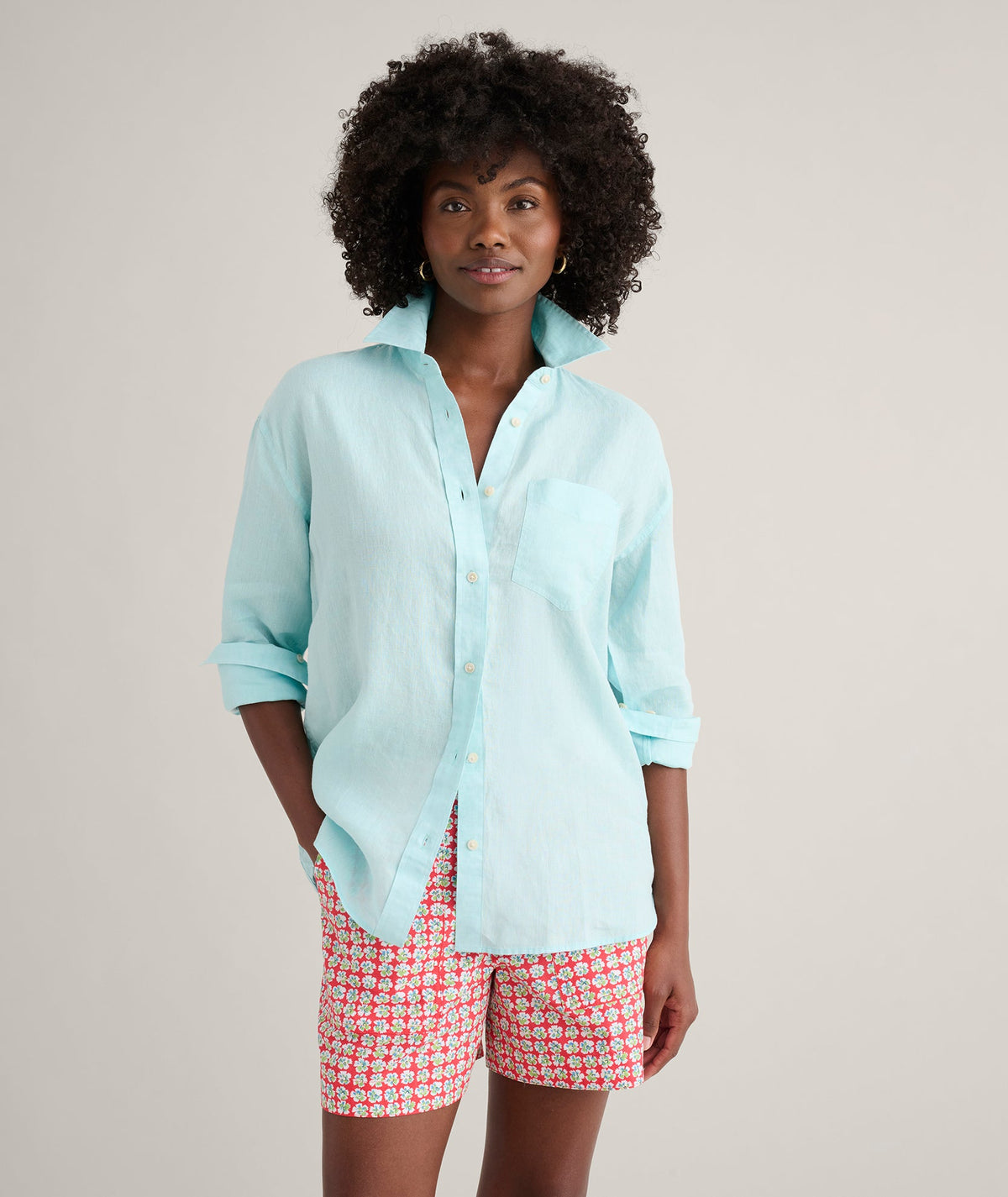 Wrinkle-Resistant Linen Relaxed Fit Melanie Shirt