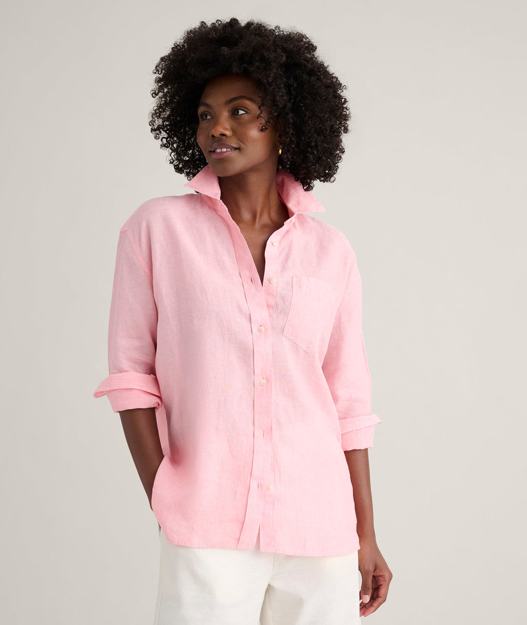 Wrinkle-Resistant Linen Relaxed Fit Melanie Shirt