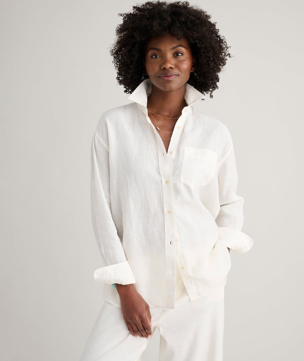 Wrinkle-Resistant Linen Relaxed Fit Melanie Shirt