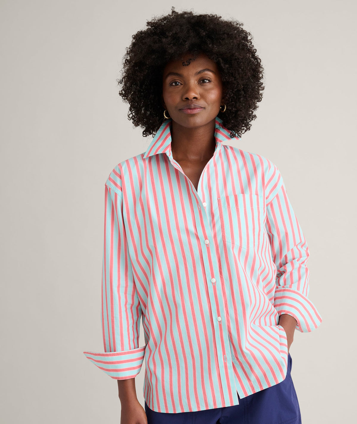 Wrinkle-Free Stretch Cotton Relaxed Fit Melanie Shirt