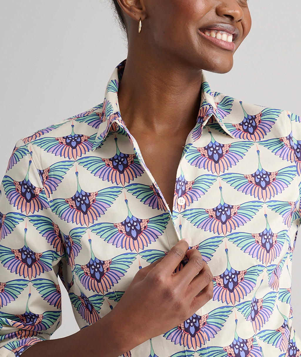 Stretch Cotton Midi Peyton Shirtdress