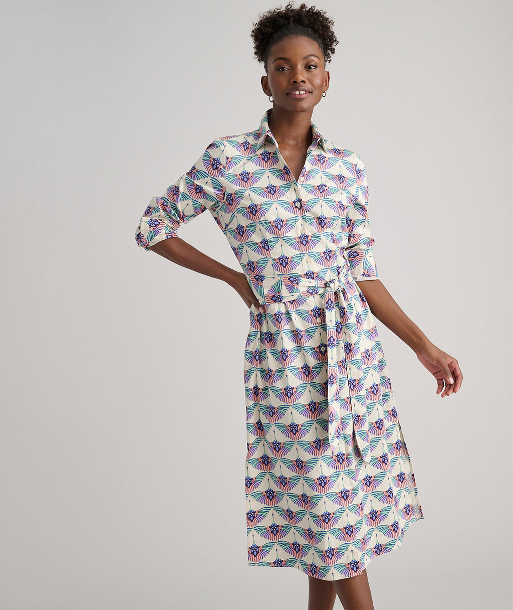 Stretch Cotton Midi Peyton Shirtdress