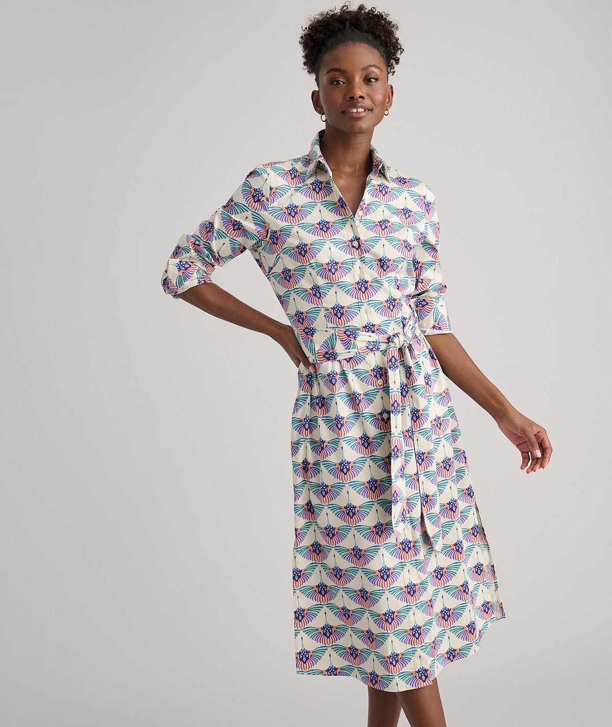 Stretch Cotton Midi Peyton Shirtdress
