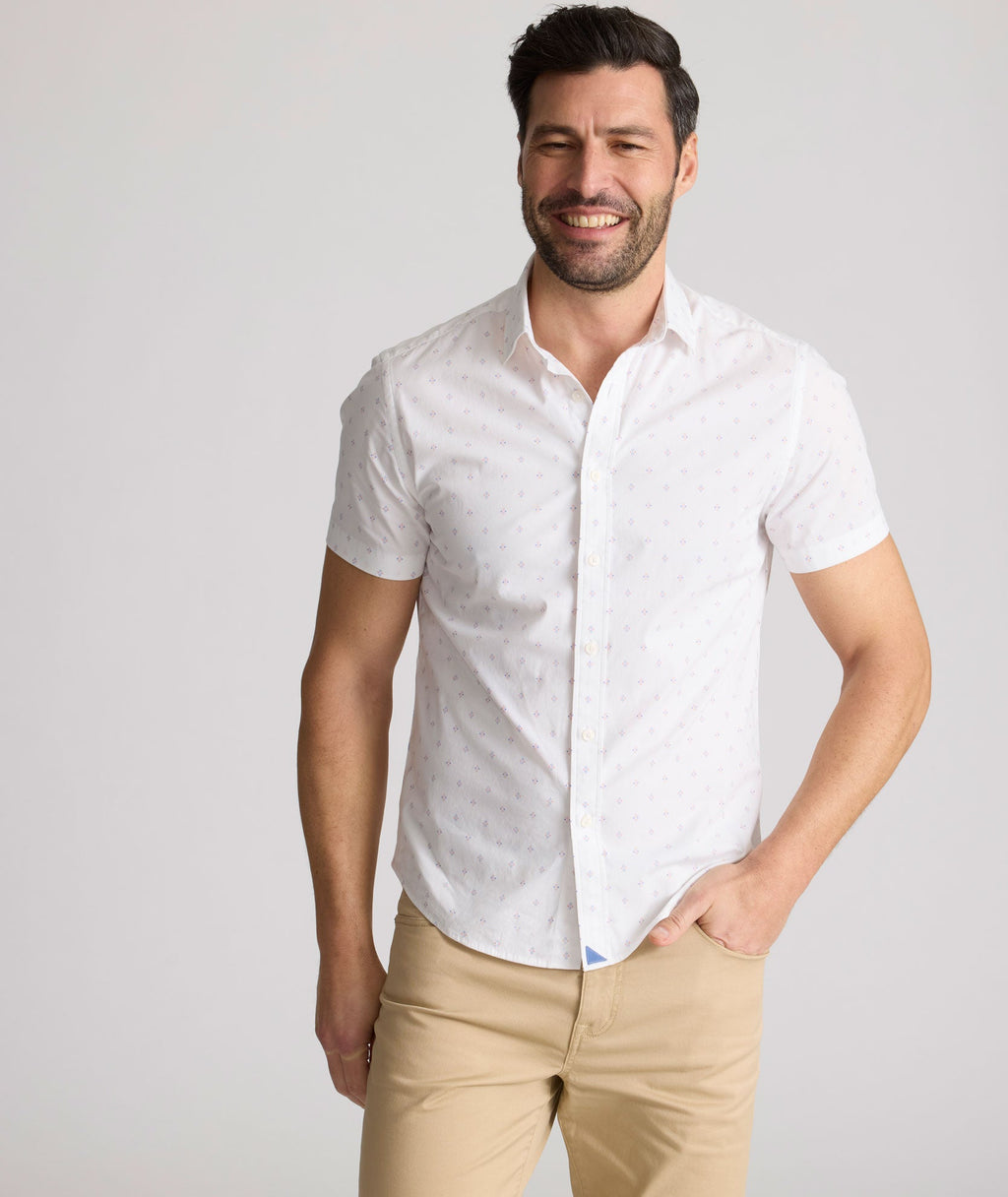 Stretch Cotton Short-Sleeve Rockwell Shirt