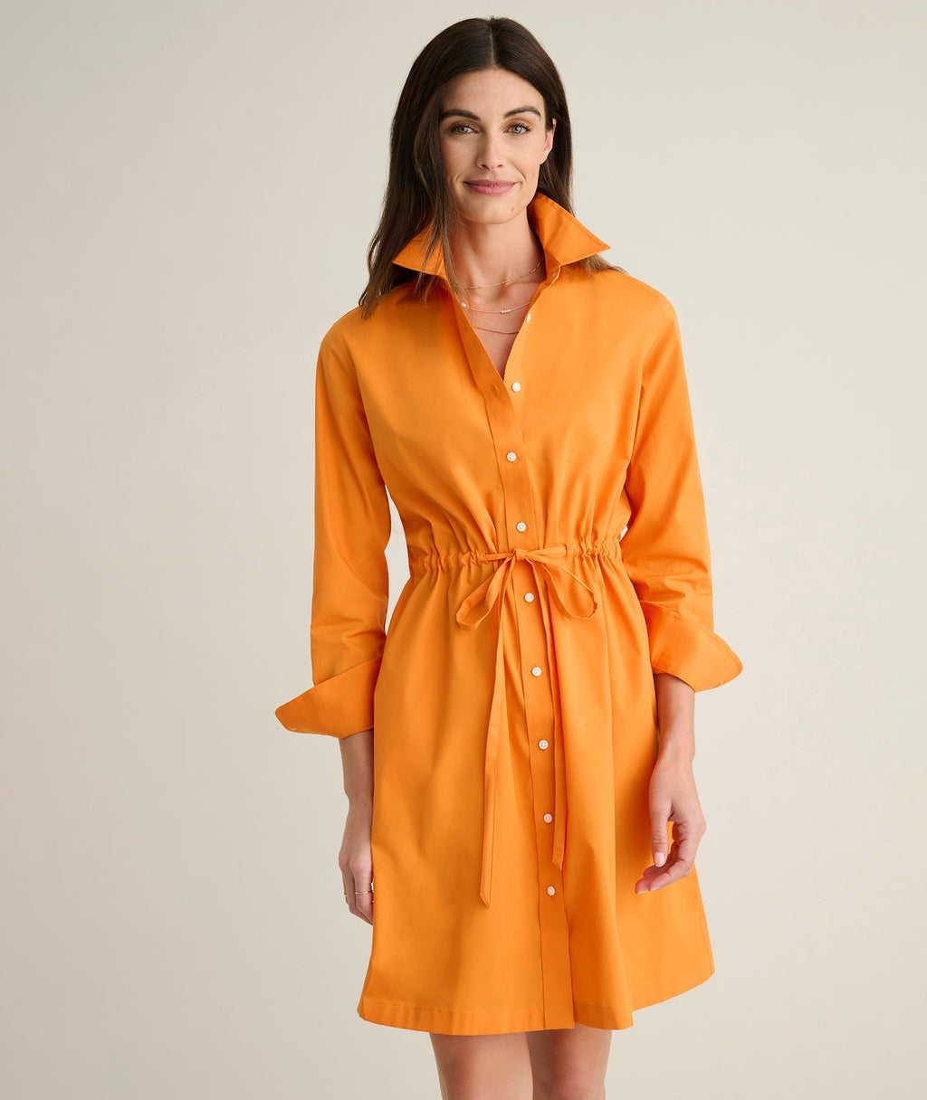 Stretch Poplin Taylor Shirtdress