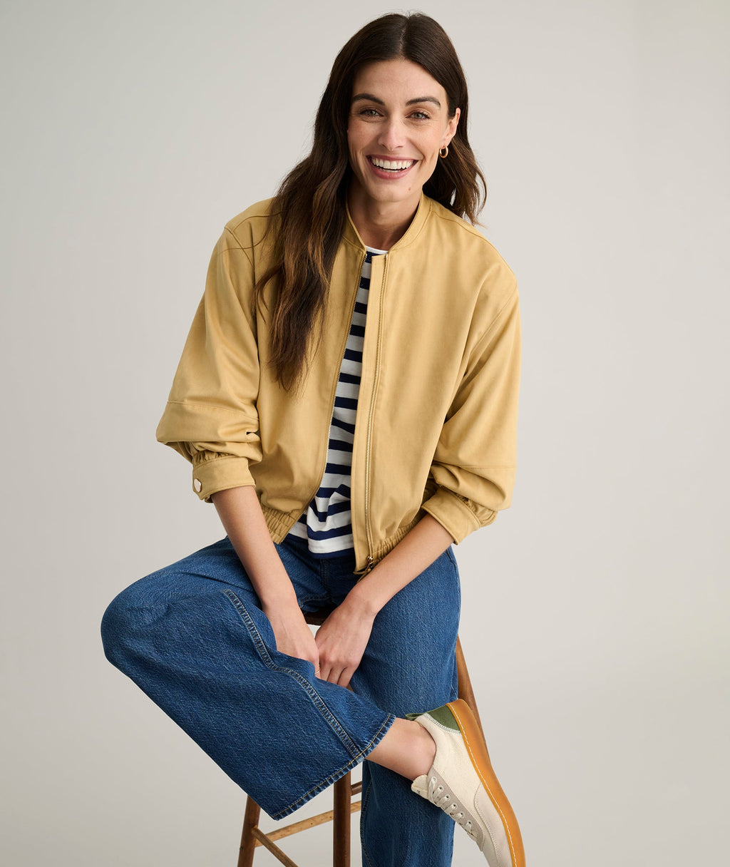 Faux Suede Zadie Bomber Jacket